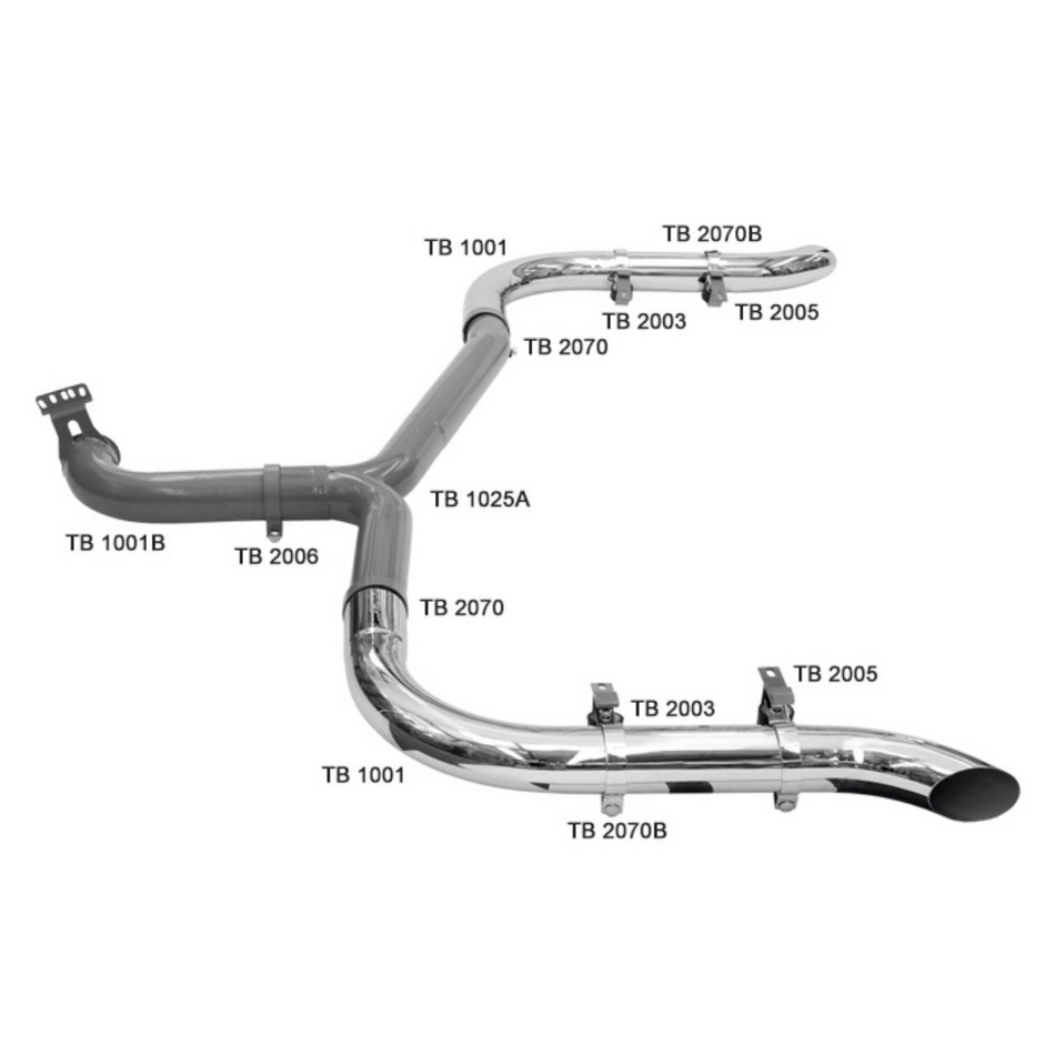 Escapamento Duplo Scania T R 114 124 até 2000 Cromado