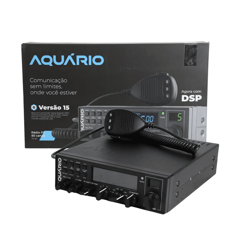 Rádio PX Aquário RP80-V15 80 Canais AM FM SSB Caminhão