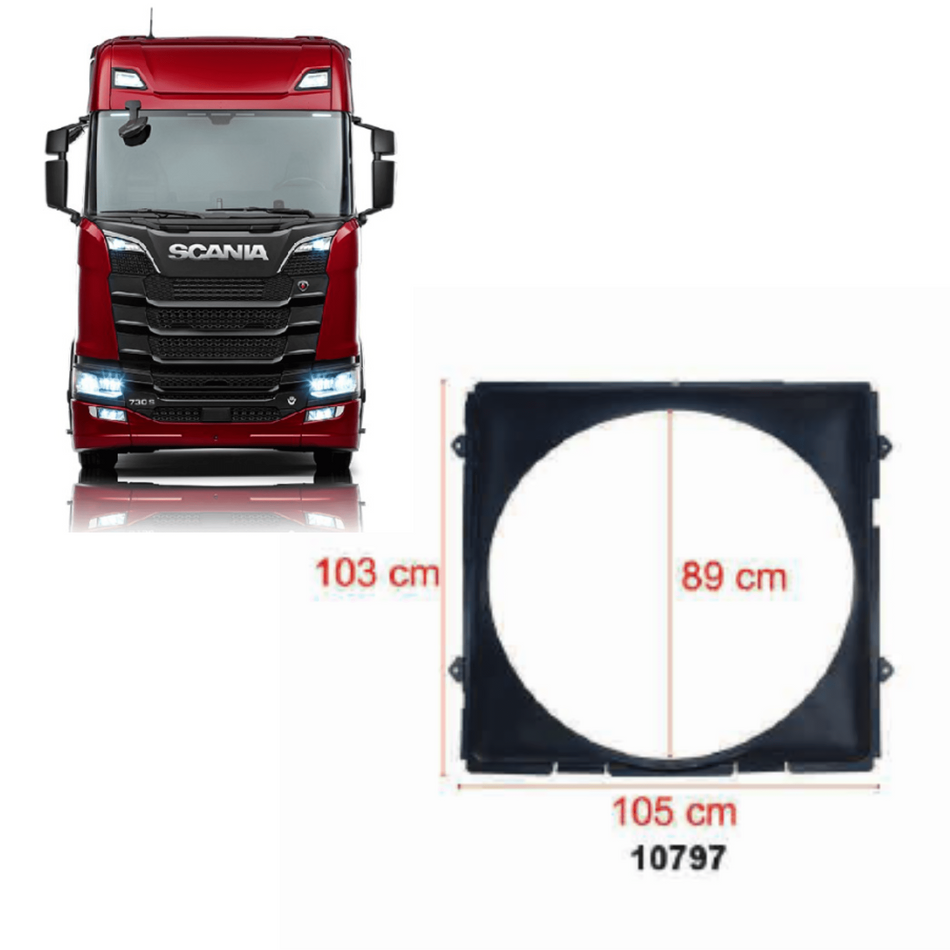 Defletor Radiador Scania NTG 2019+ Modelo Maior 103x105cm