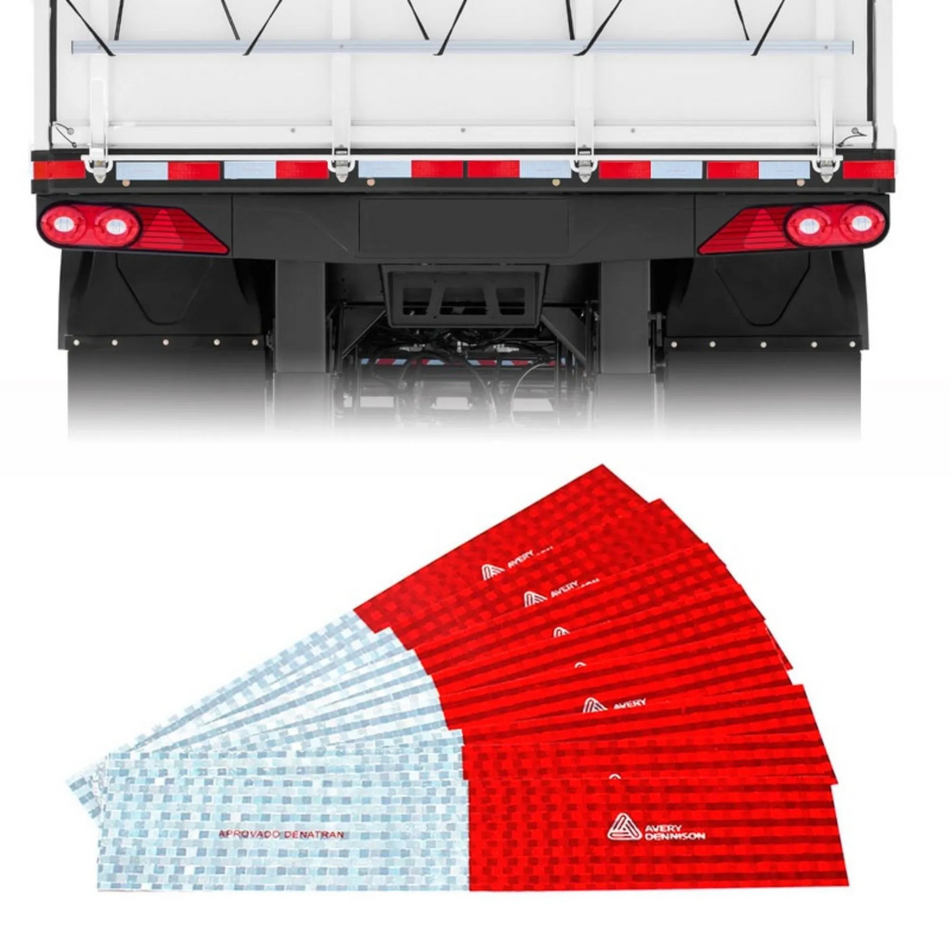 Faixa Refletiva Lateral Caminhão DENATRAN 10un 27x5cm