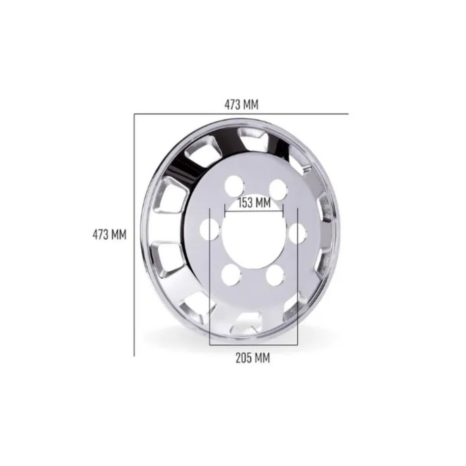Calota Roda Dianteira Speed Truck Aro 17,5 Cubo Menor 2un