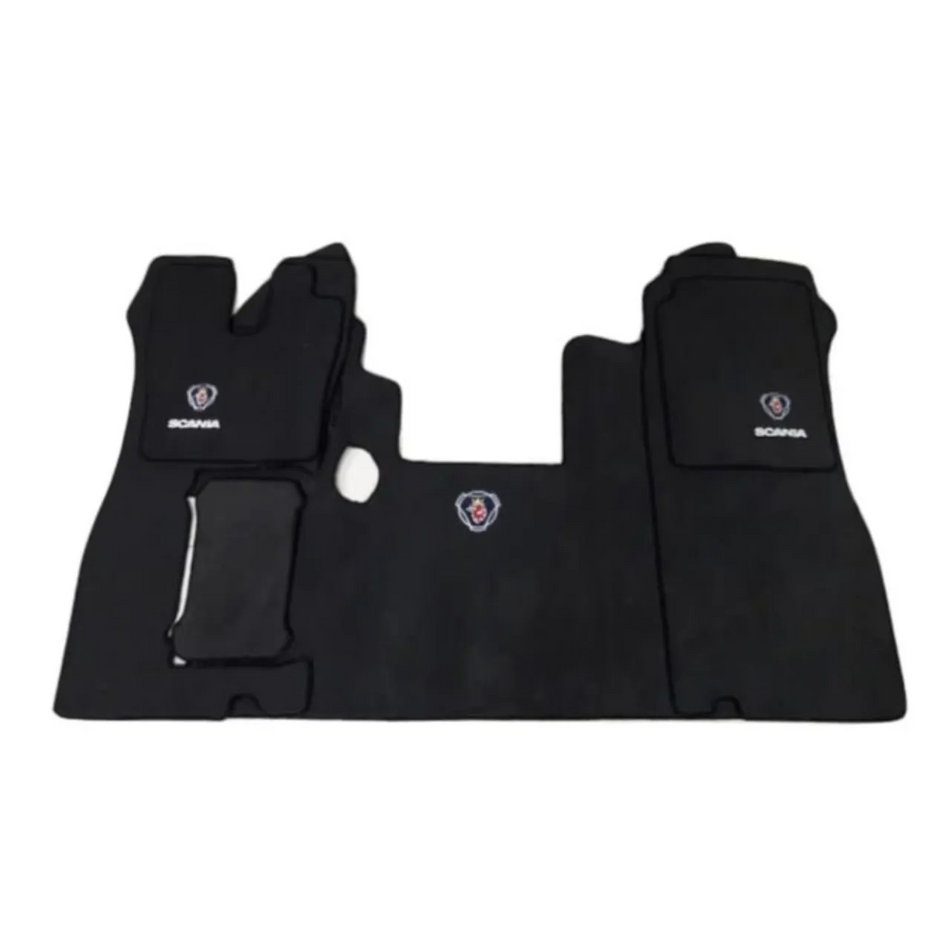 Jogo Tapete Preto Scania 124G Série 5 Borracha Overlock