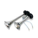 Buzina Dupla Eletropneumática Cromada 12/24V Caminhão
