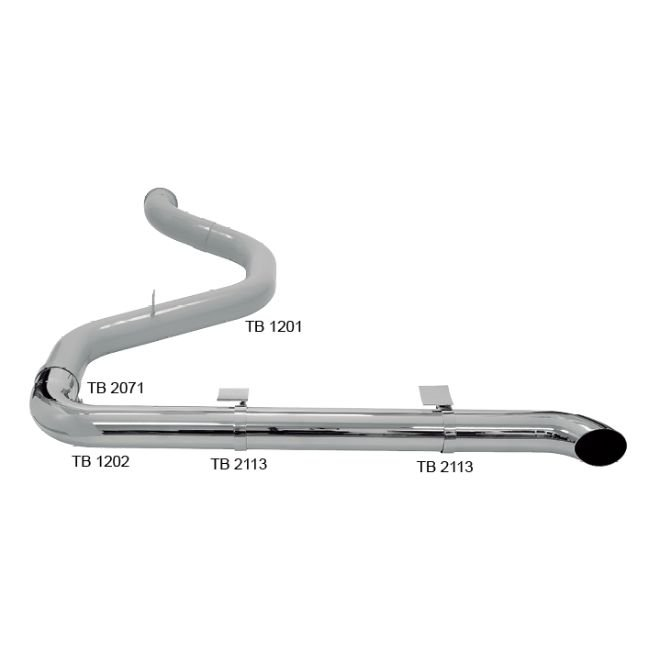 Escapamento Cromado DAF XF 5" Lado Esquerdo Kit Completo