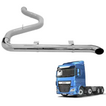 Escapamento Cromado DAF XF 5" Lado Esquerdo Kit Completo
