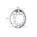 Calota Roda Dianteira Strong Aro 22,5 ABS Cromo - Par