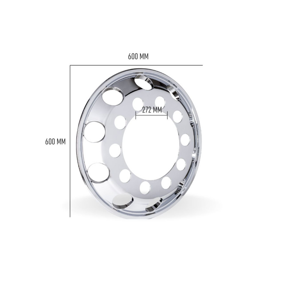 Calota Roda Dianteira Strong Aro 22,5 ABS Cromo - Par
