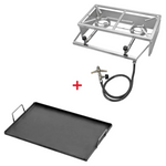 Fogareiro 2 Bocas + Chapa com Alça - Camping Caminhão