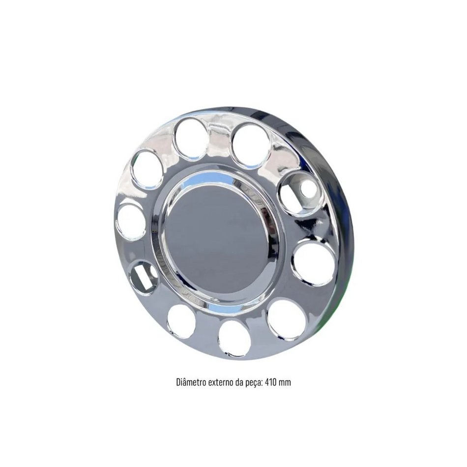 Par Calota Roda Dianteira Euro Truck Aro 20/22,5 - 10 Furos