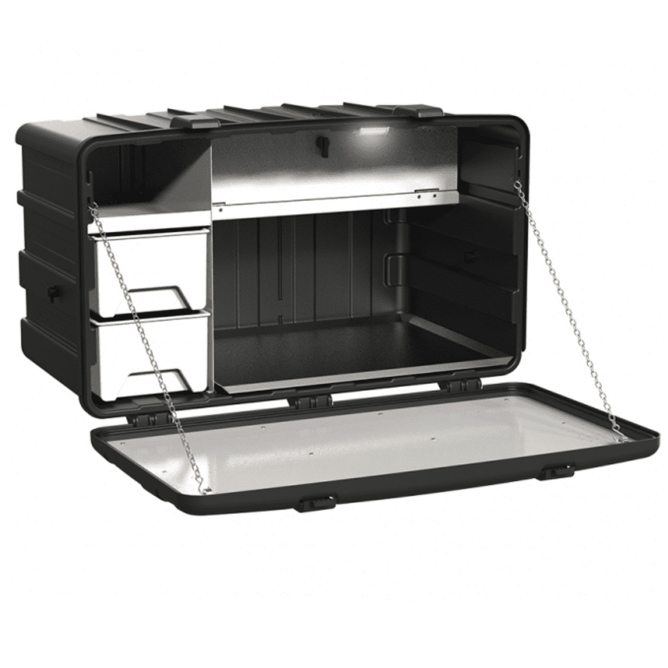 Caixa de Ferramentas Caminhão 1,10m 360L Tampa Inox