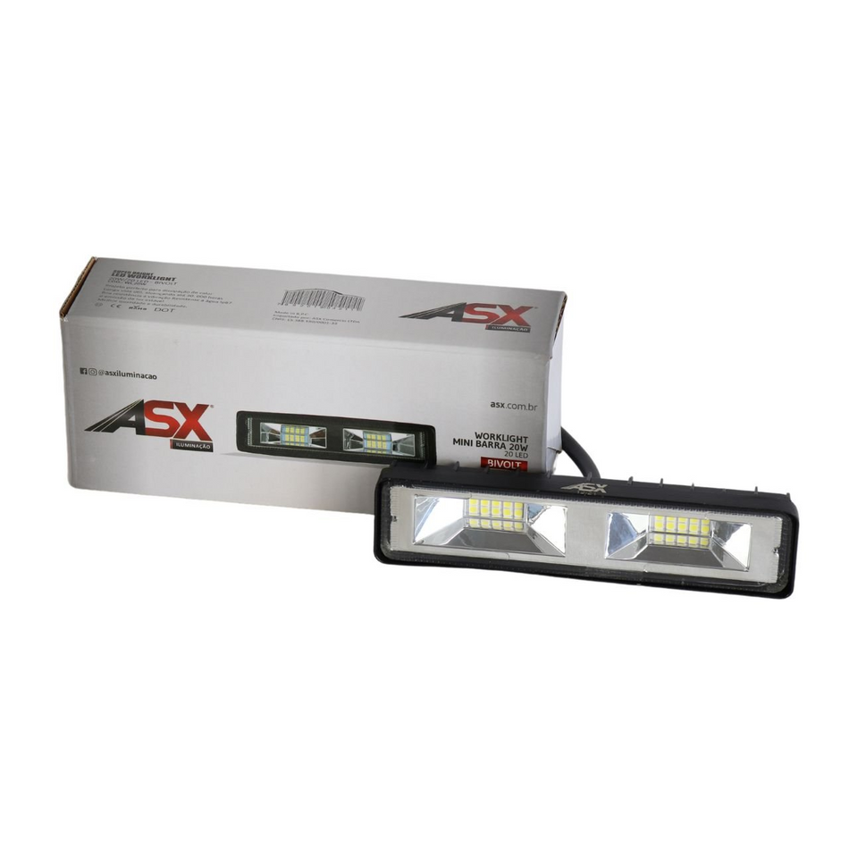 Barra LED 20W Bivolt Caminhão Ônibus 20 LEDs Worklight