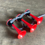 Buzina Tripla Vermelha Caminhão - Sem Válvula Solenoide