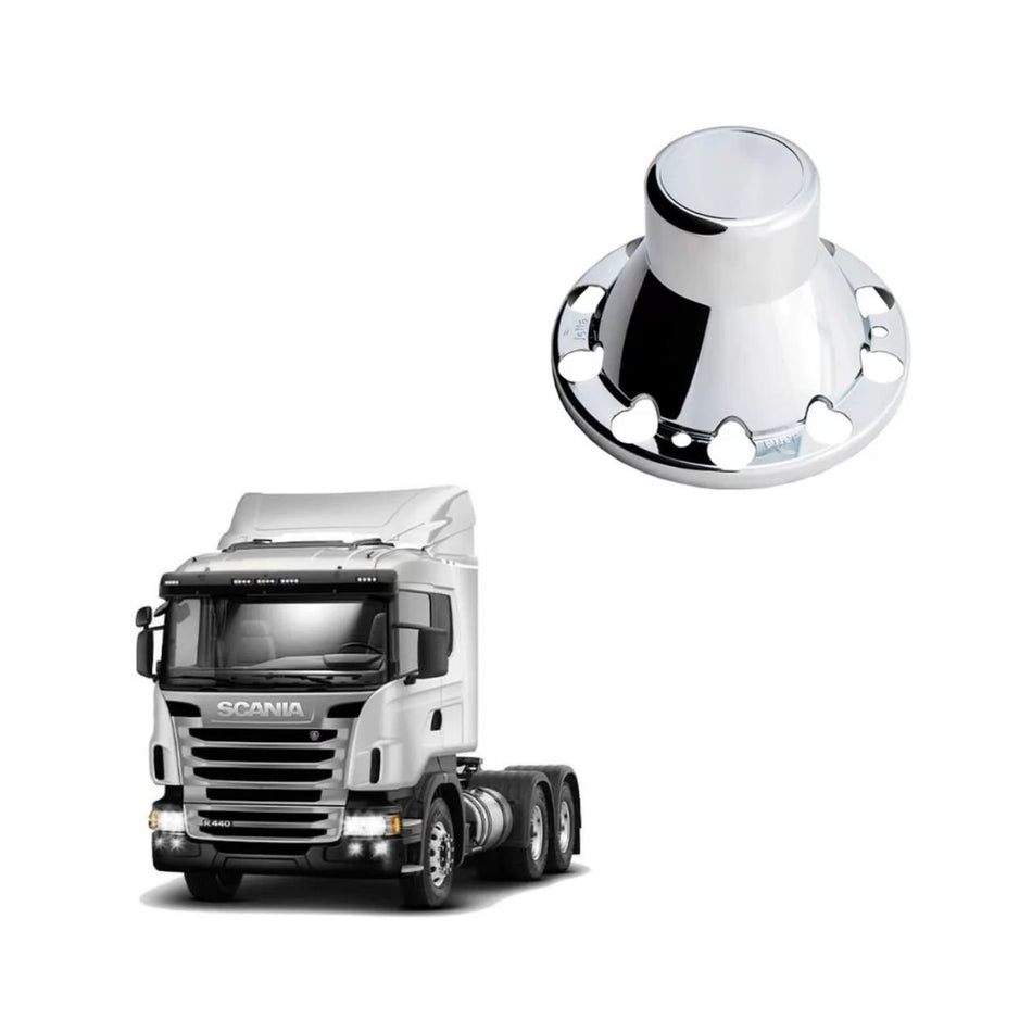 Tampa Cubo Tração Scania Cromada ABS Resistente