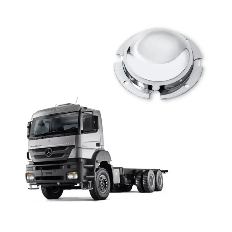 Tampa Cubo Dianteiro Mercedes Axor 1620 ABS Cromado