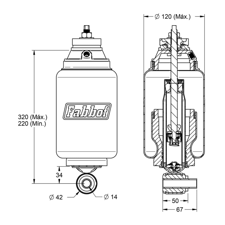 Molas Pneumáticas Cabine Volvo FH 2010-2014 Dianteira Kit
