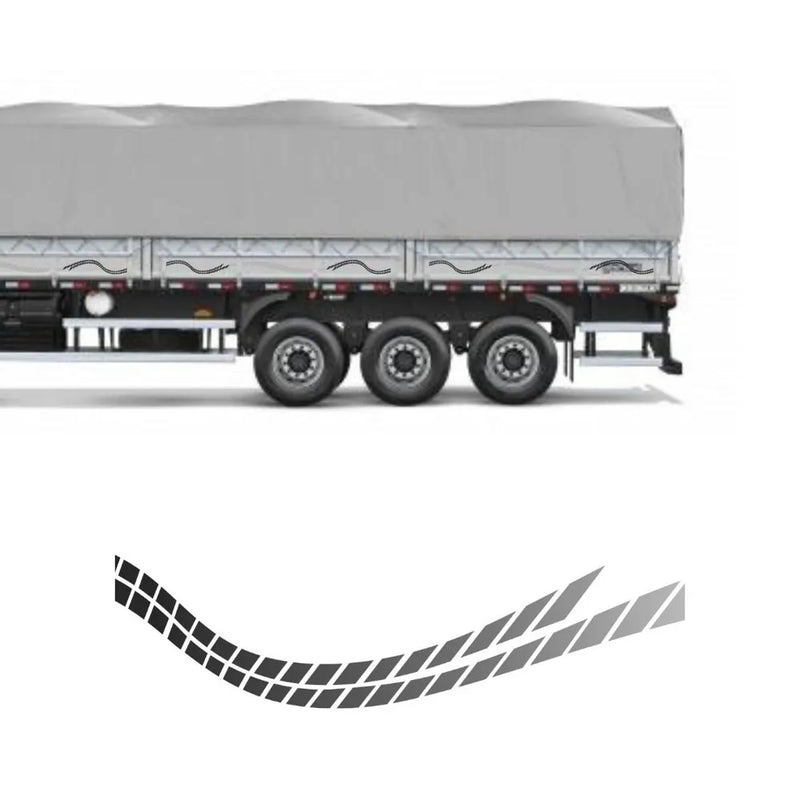 Faixa Adesiva Carreta Linha R 27 Peças Azul e Preto