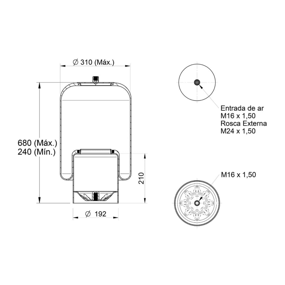 Conjunto Mola Pneumática Mercedes Axor Actros Nacional Import