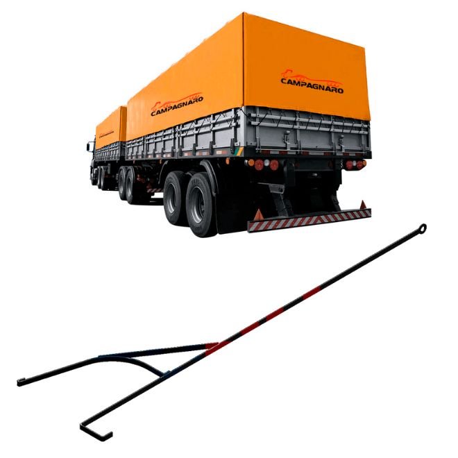 Suporte Apoio Lona 1,4m Ferro Preto Caminhão