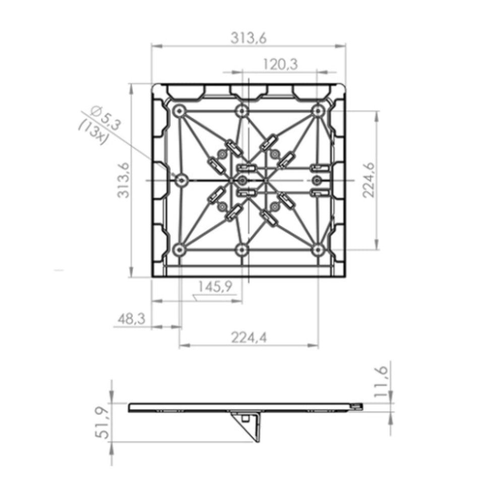 Suporte Placa Rótulo Risco Pradolux 30x30cm Caminhão