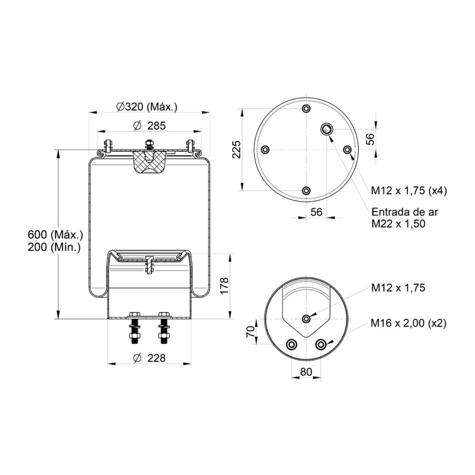Conjunto Molas Pneumáticas Carreta Guerra até 2007