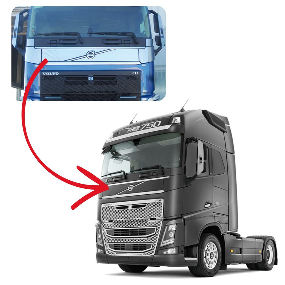 Acabamento Inox Grade Volvo FH 2015 - Amil