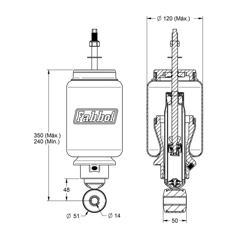 Molas Pneumáticas Cabine Scania S4 S5 G R 2006 2011 Traseira