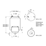 Mola Pneumática Volvo FH 2015+ 240mm Base Suspensão Eixo