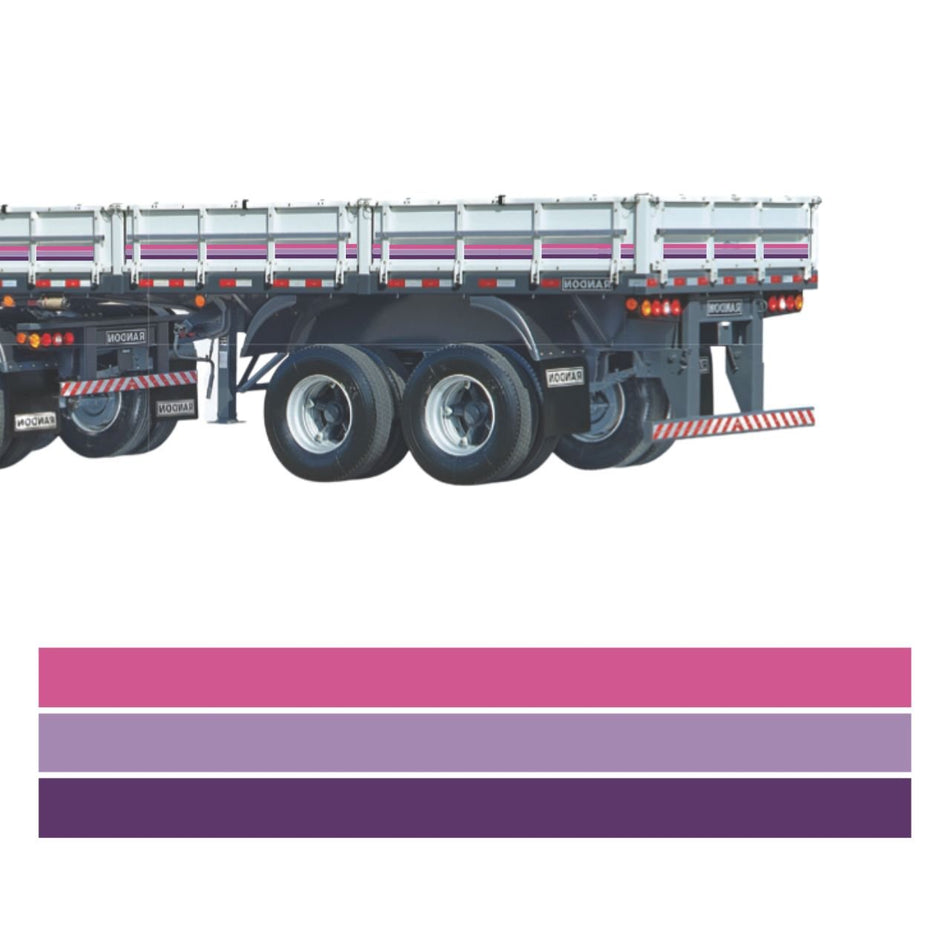 Faixa Adesiva Carreta Scania 113 - Kit 27 Peças 83cm