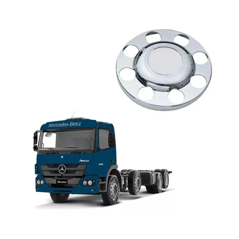 Tampa Cubo Tração Mercedes Atego ABS Cromado