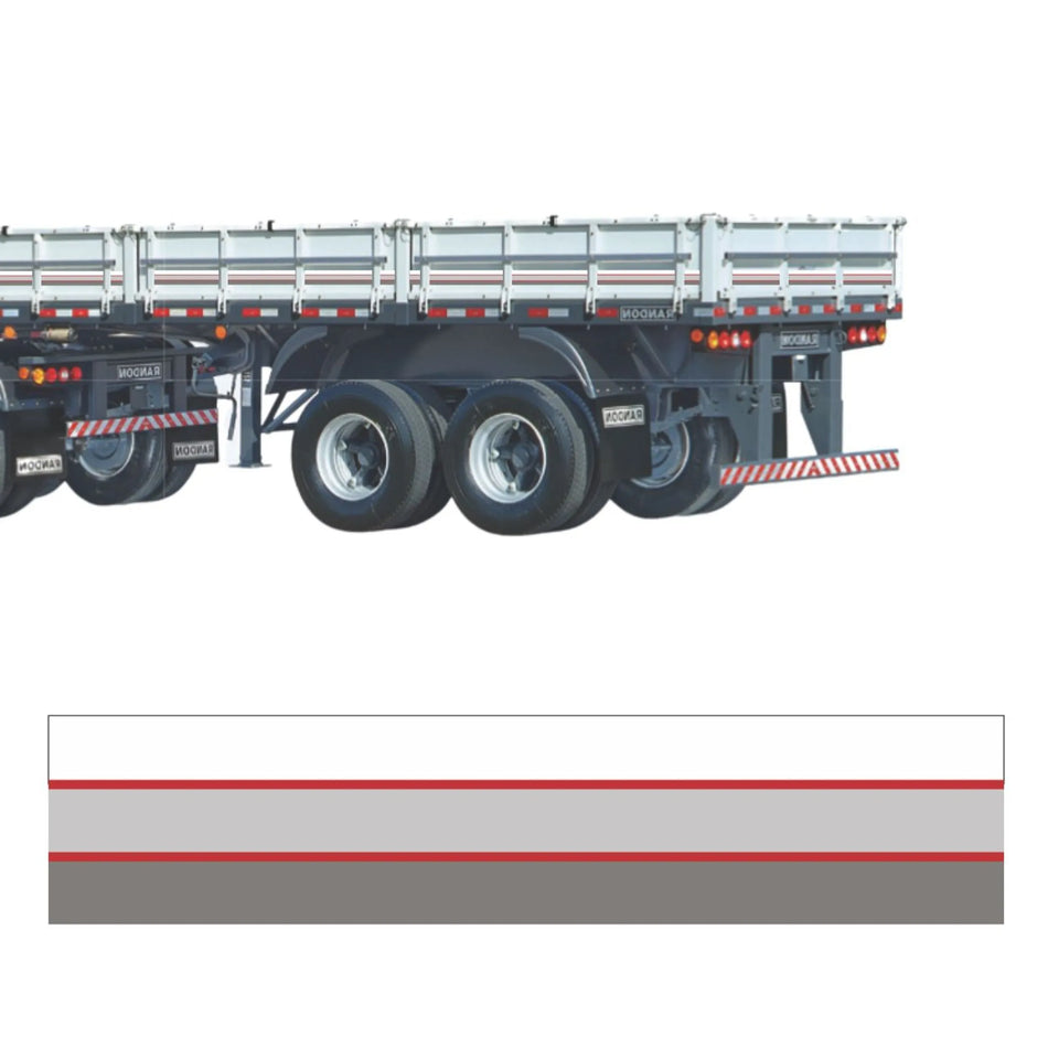Faixa Adesiva Carreta Scania 113 Prata/Vermelho Original