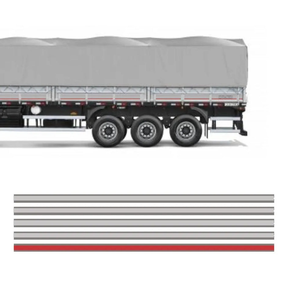 Faixa Adesiva Carreta Volvo Bege Cromo 27 Peças Completa