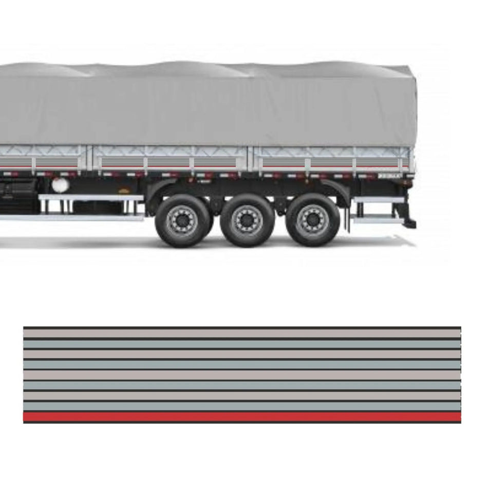 Faixa Adesiva Carreta Volvo Bege Cromo 27 Peças Completa