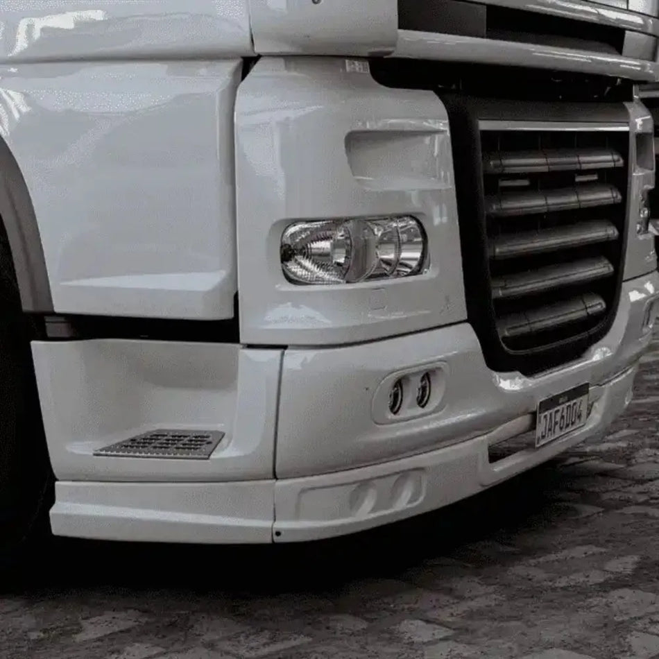 Spoiler DAF XF Plástico Branco Kit Completo Aerodinâmico