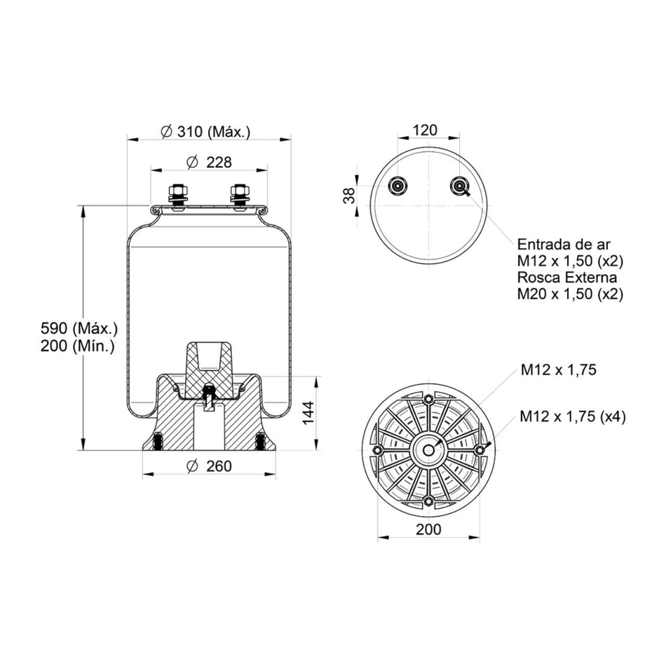 Conjunto Molas Pneumáticas Carreta Facchini 2008