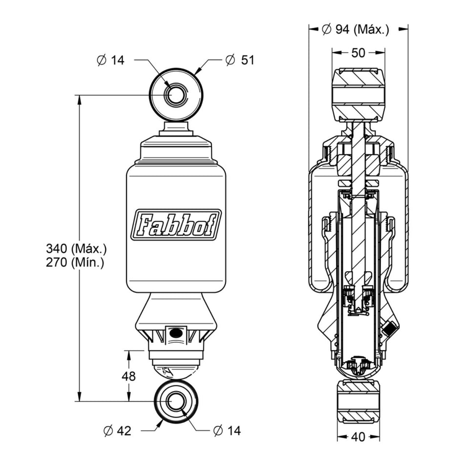 Conjunto Molas Pneumáticas Cabine Mercedes Axor Dianteira